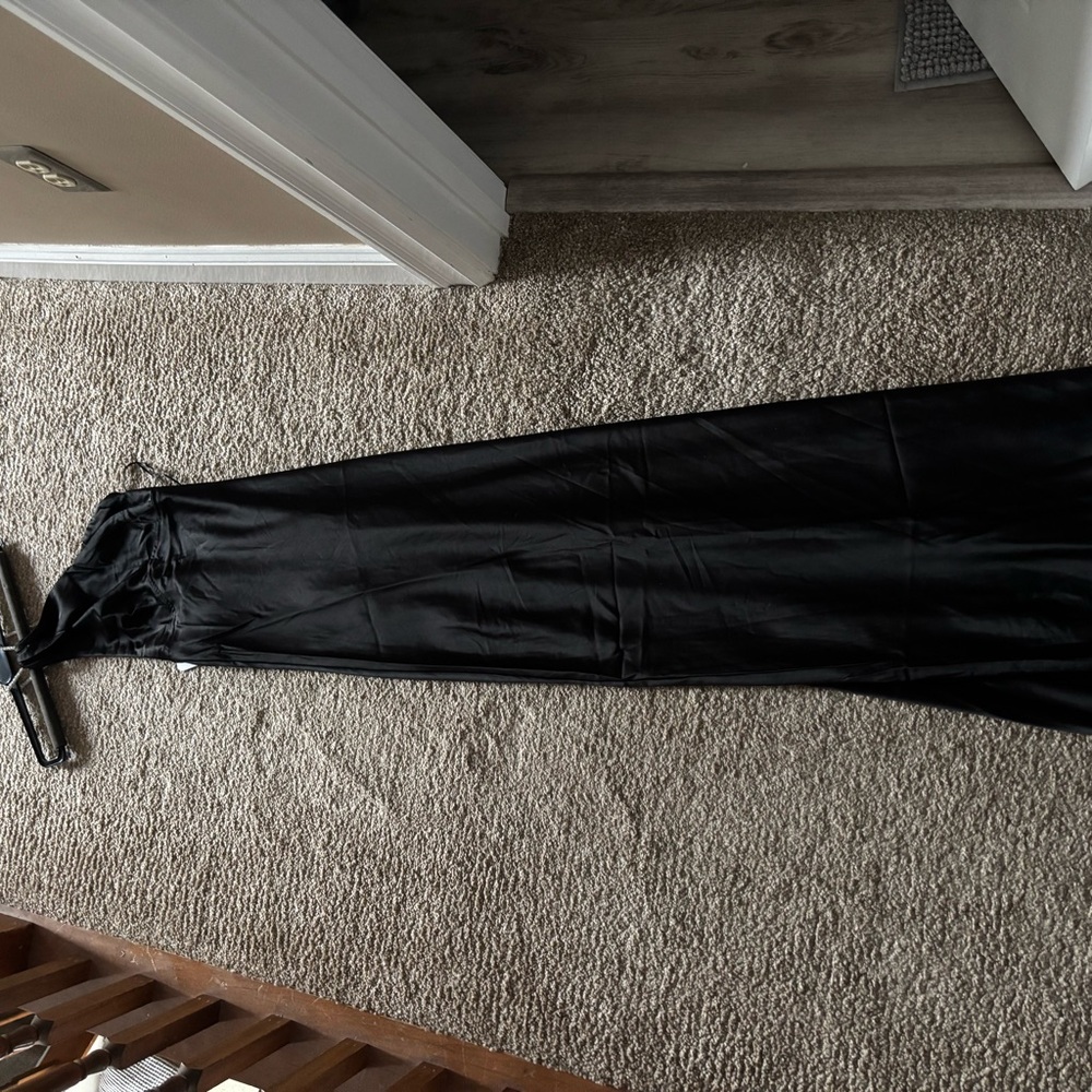 Elegant Black Satin Gown